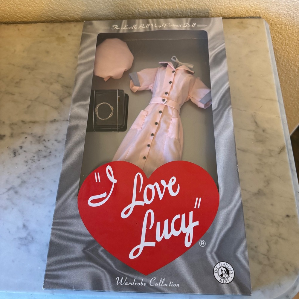 Franklin Mint I Love Lucy Wardrobe Collection Pink Uniform Outfit Portrait Doll